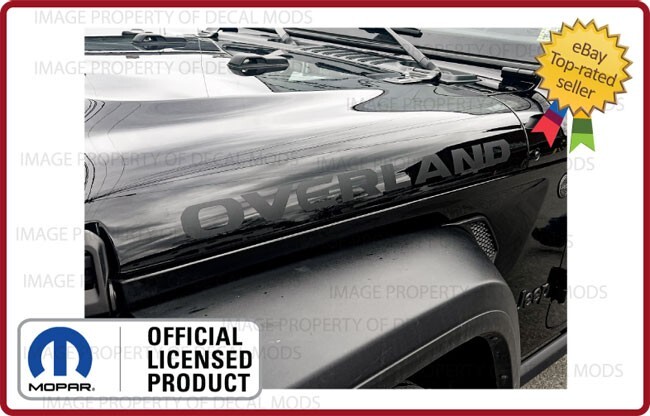 SET Jeep Gladiator OVERLAND Hood Vinyl Decals Graphics Stickers Flat Black SJ8Y9