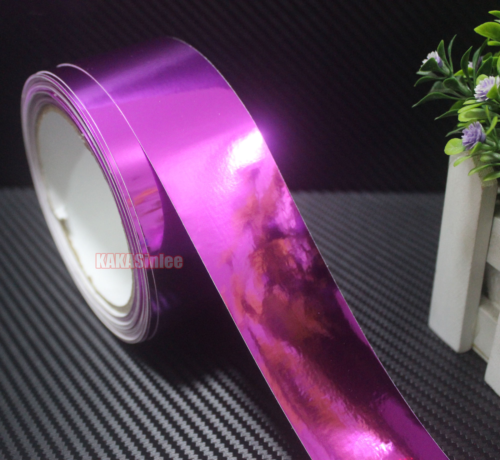 Decorative Film Gloss Mirror Chrome Vinyl Wrap Tape Sticker Rose Red Air Free HD