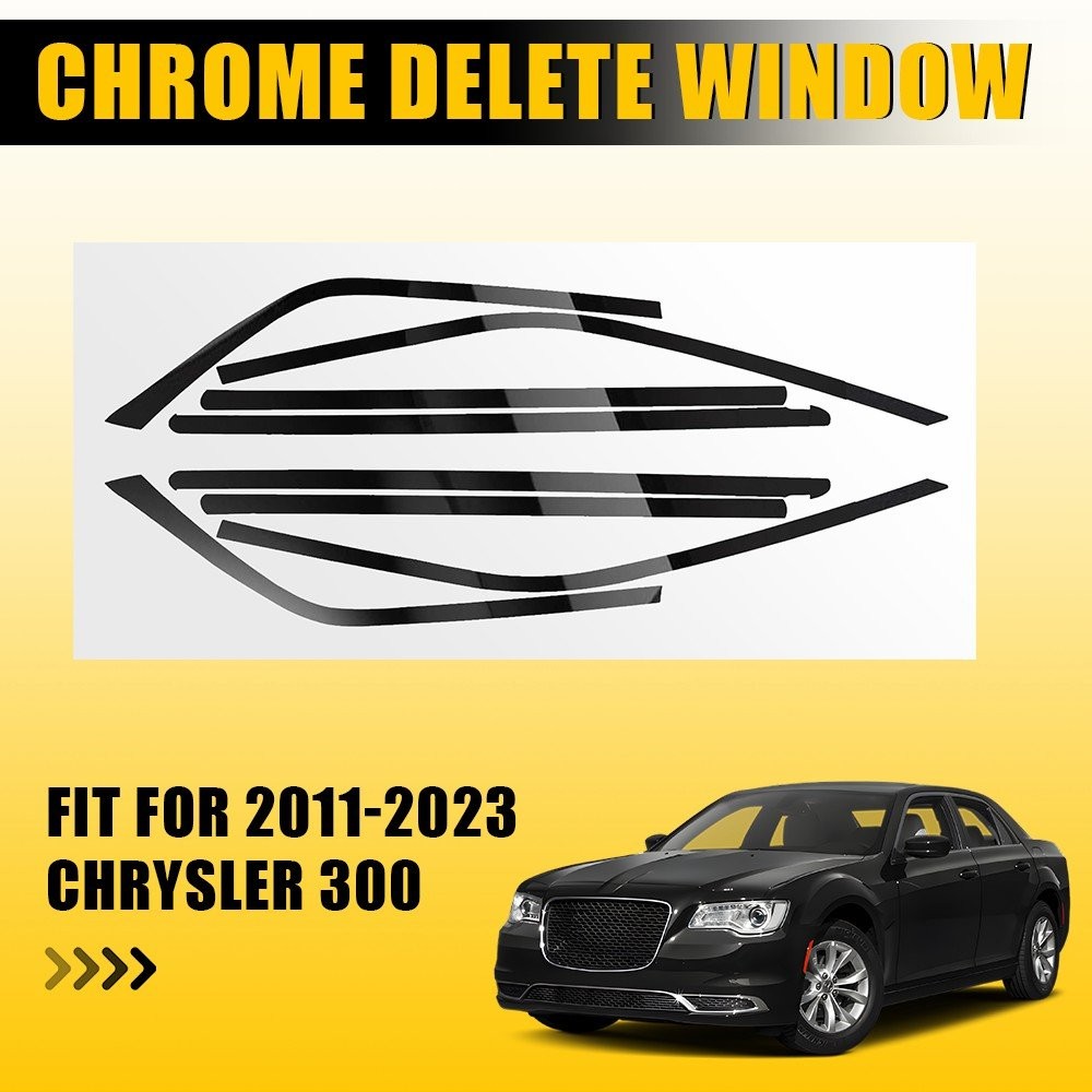 Side Window Trim Delete Blackout Vinyl Overlay For 2011 2012 -2023 Chrysler 300