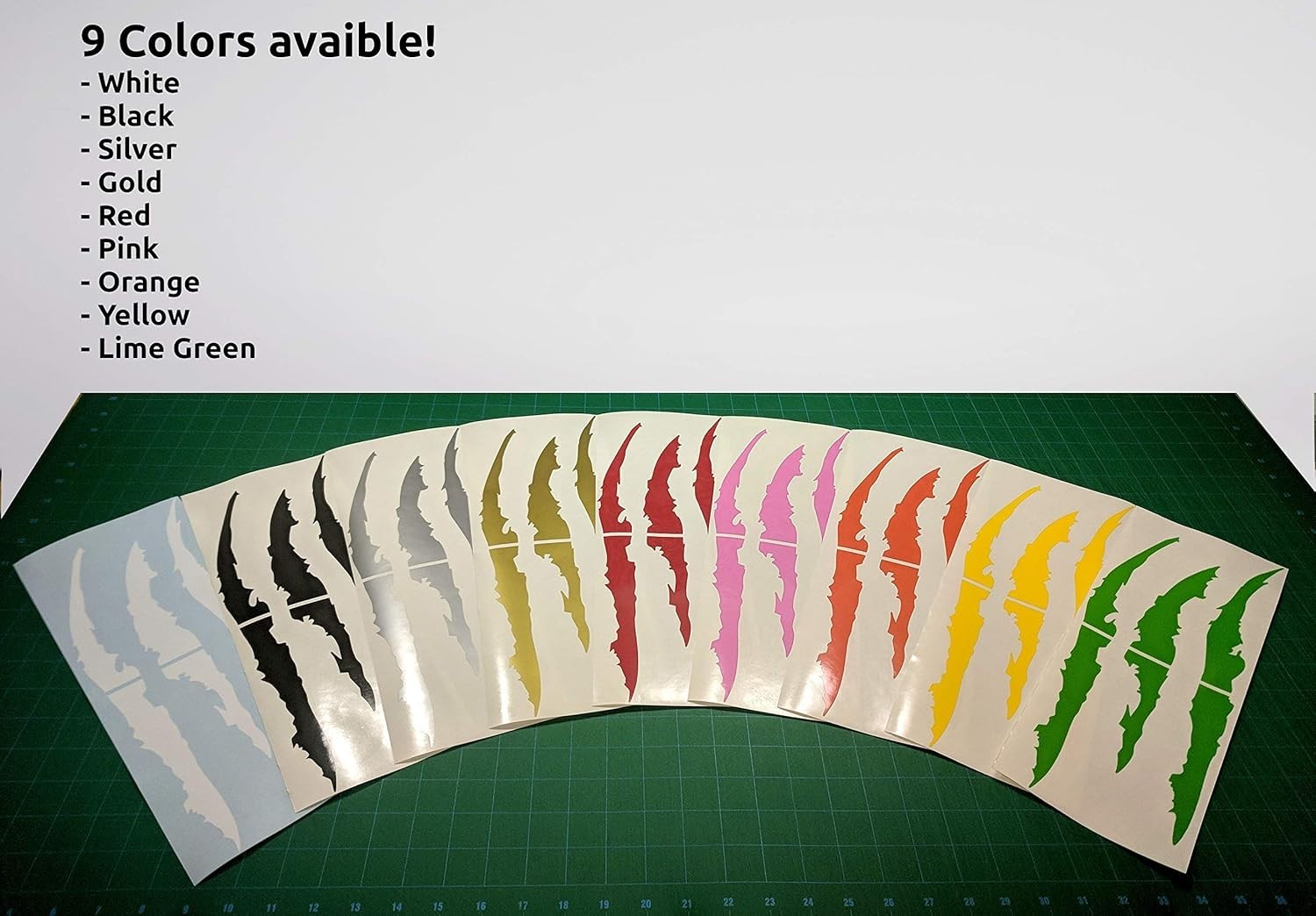 Fierce Lime Green Claw Marks Headlight Decal for Sports Cars – Fade Resistant