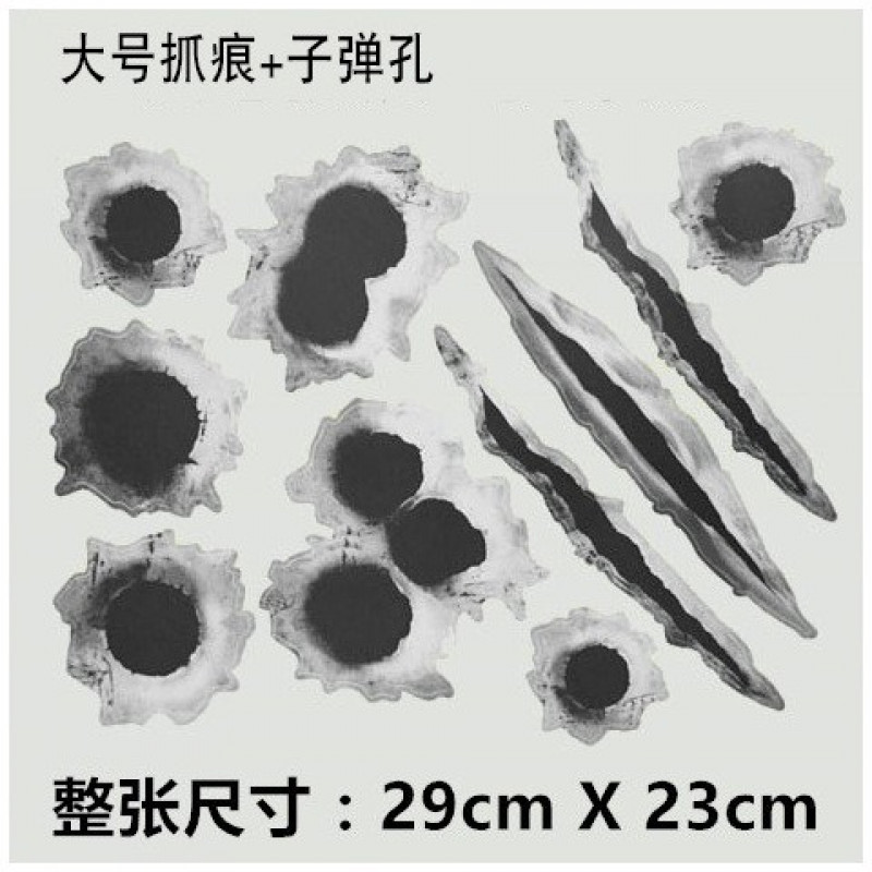 Realistic Bullet Hole Stickers for 12X3D Three-Dimensional Car Truck Bumpers