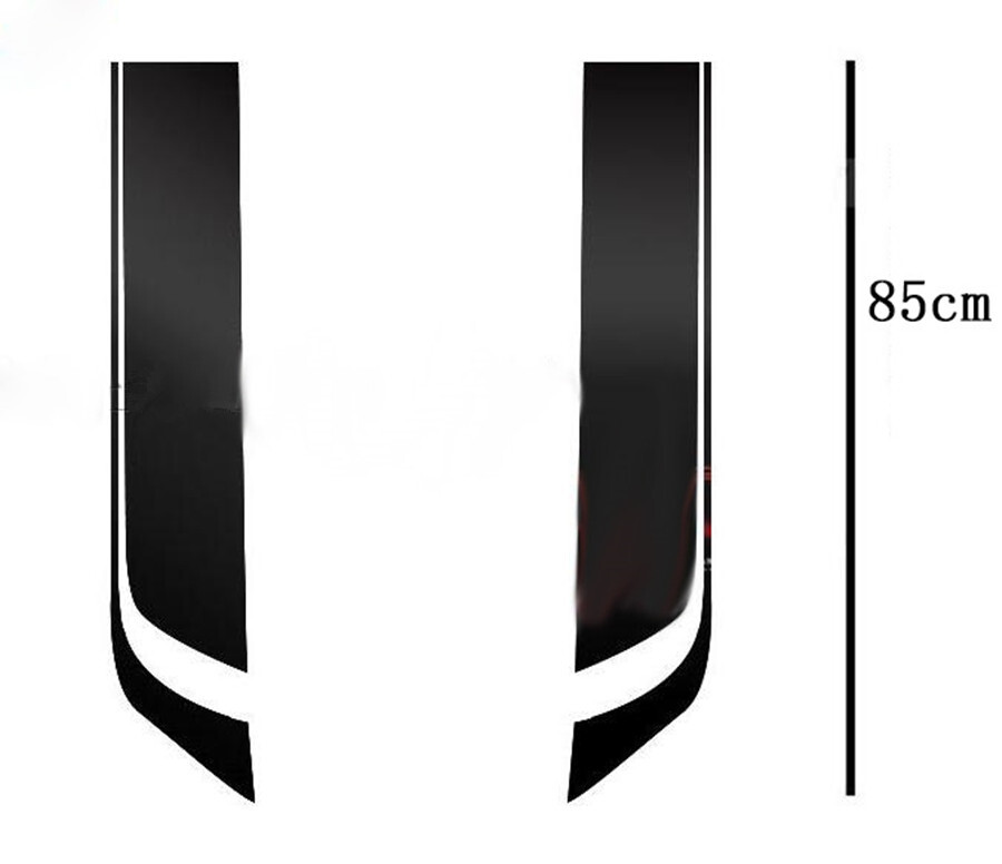 2pcs Stripes Graphics Stickers Hood Decal Racing Sports Decoration For Car SUV