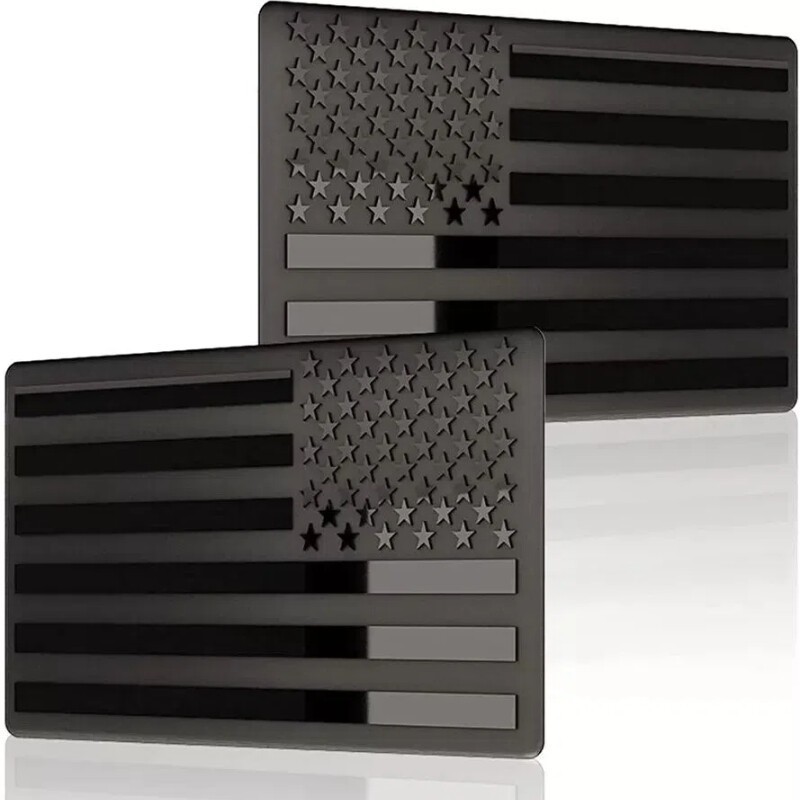 2PCS Black USA Flag Sticker American Car Truck Decal Emblem US Stock NEW