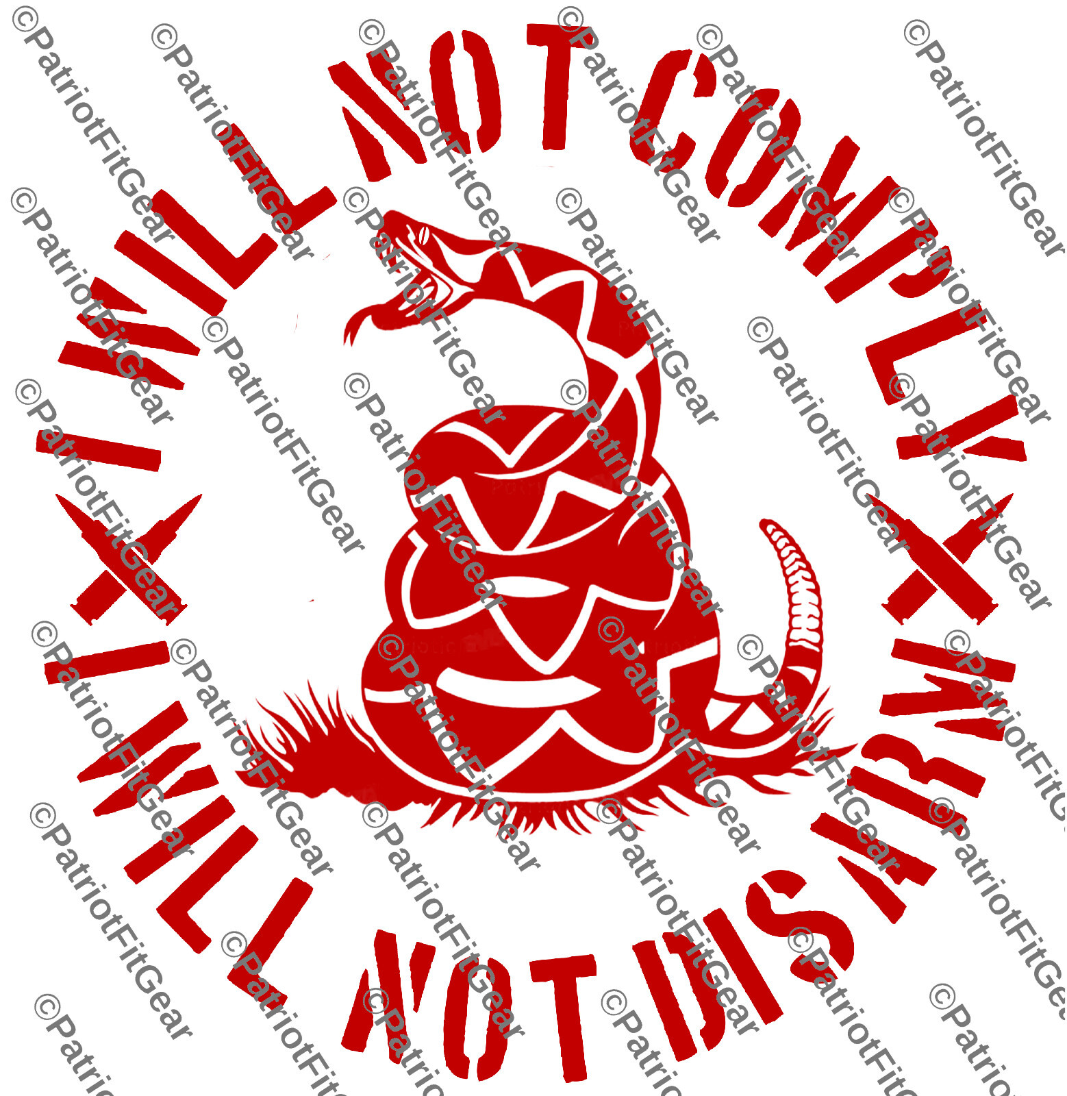I will Not Comply,Snake,Gun Rights,We The People,Molon Labe,Custom Vinyl Decal