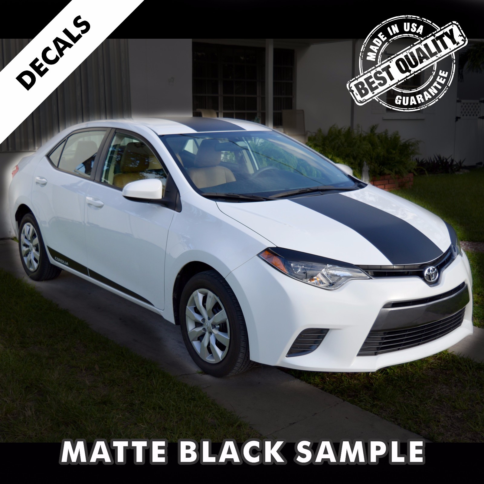 Toyota Corolla LE Pre-Cut Center Racing Stripes Decal Vinyl Set 2015 to 2017 |42