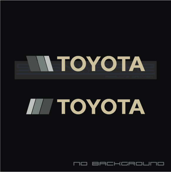 Retro Toyota Stripe decals Classic Left Right Gray Pair