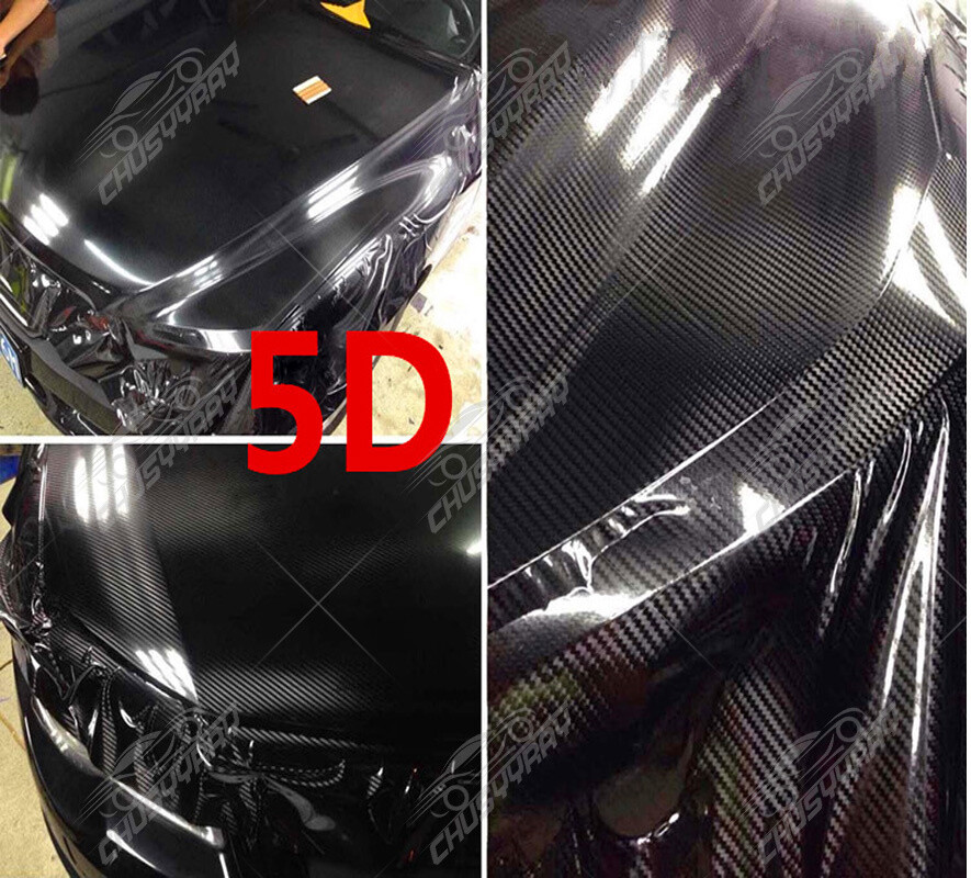 7D Car Vehicle Accessories Interior Panel Black Carbon Fiber Vinyl Wrap Sticker