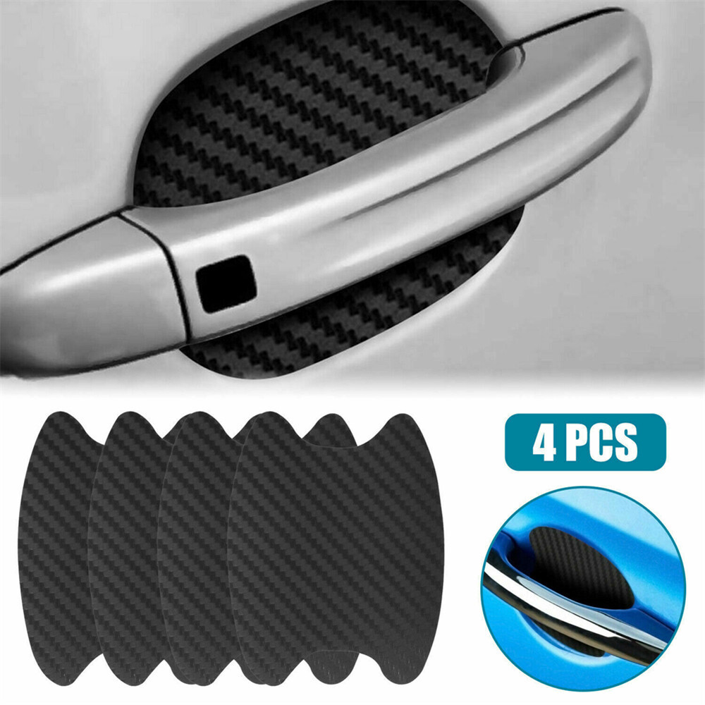 4x Car Stickers Carbon Fiber Door Handle Protector Film Anti-Scratch Accessories