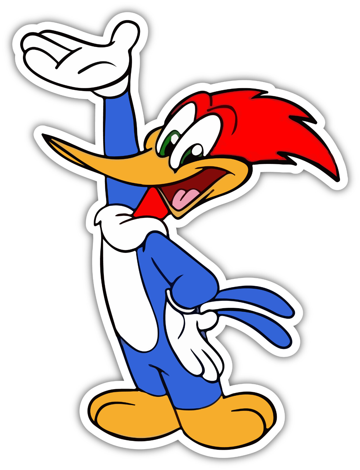 Woody Woodpecker LEFT 3M STICKER USA MADE TRUCK WINDOW CAR DECAL CARTOON KIDS