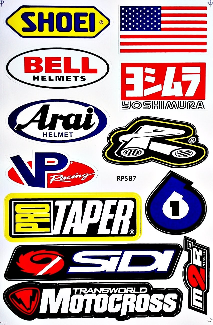 Dirt Bike Motorcycles Supercross Motocross ATV Lot 6 vinyl decals Multicolor
