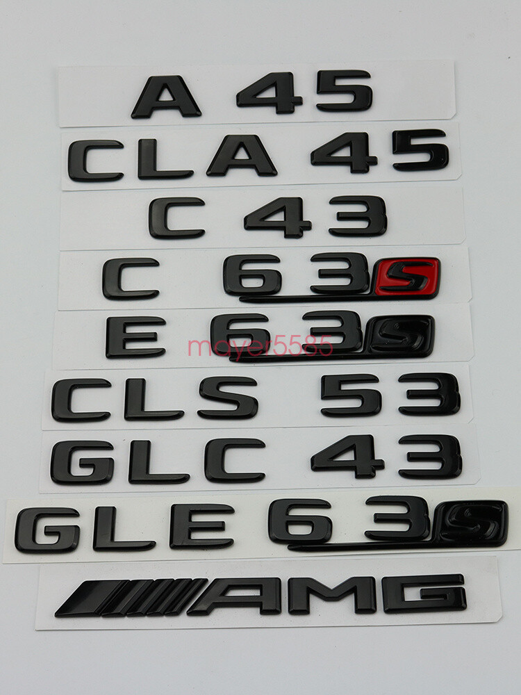 Matte black A45 AMG TURBO 4 MATIC Trunk Emblem Badge Sticker For Mercedes Benz
