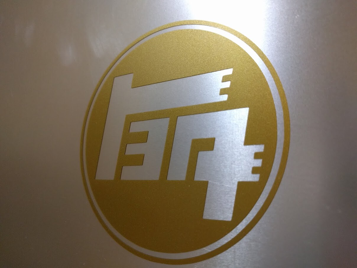 4 pack TEQ Logo Vinyl Decal Sticker Gold Metallic 2″ x 2″ (5cm x 5cm)