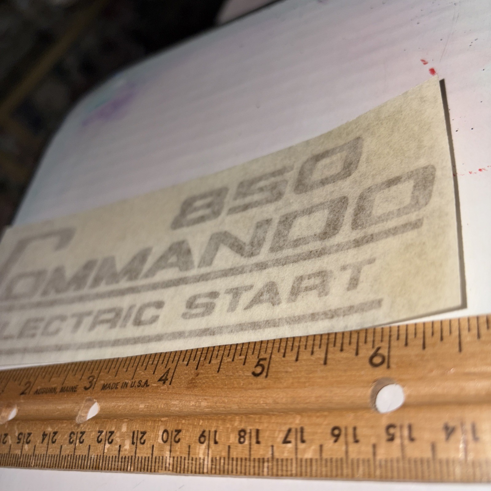 Commando ELECTRIC START Vinyl Transfer GOLD 850 Sticker 6”