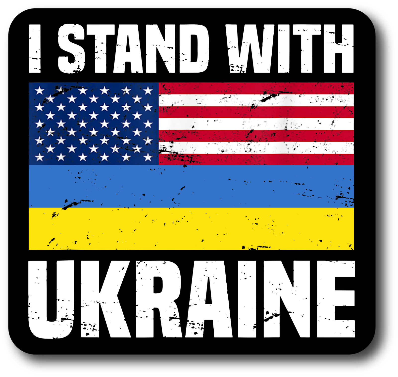 I STAND WITH USA UKRAINE FLAG MAGNET CAR TRUCK GLORY TO UKRAINE 2-PACK