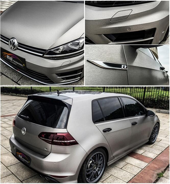 Full Roll 100FT x 5FT Metallic Brushed Grey ALUMINUM Vinyl Car Wrap Sticker Film