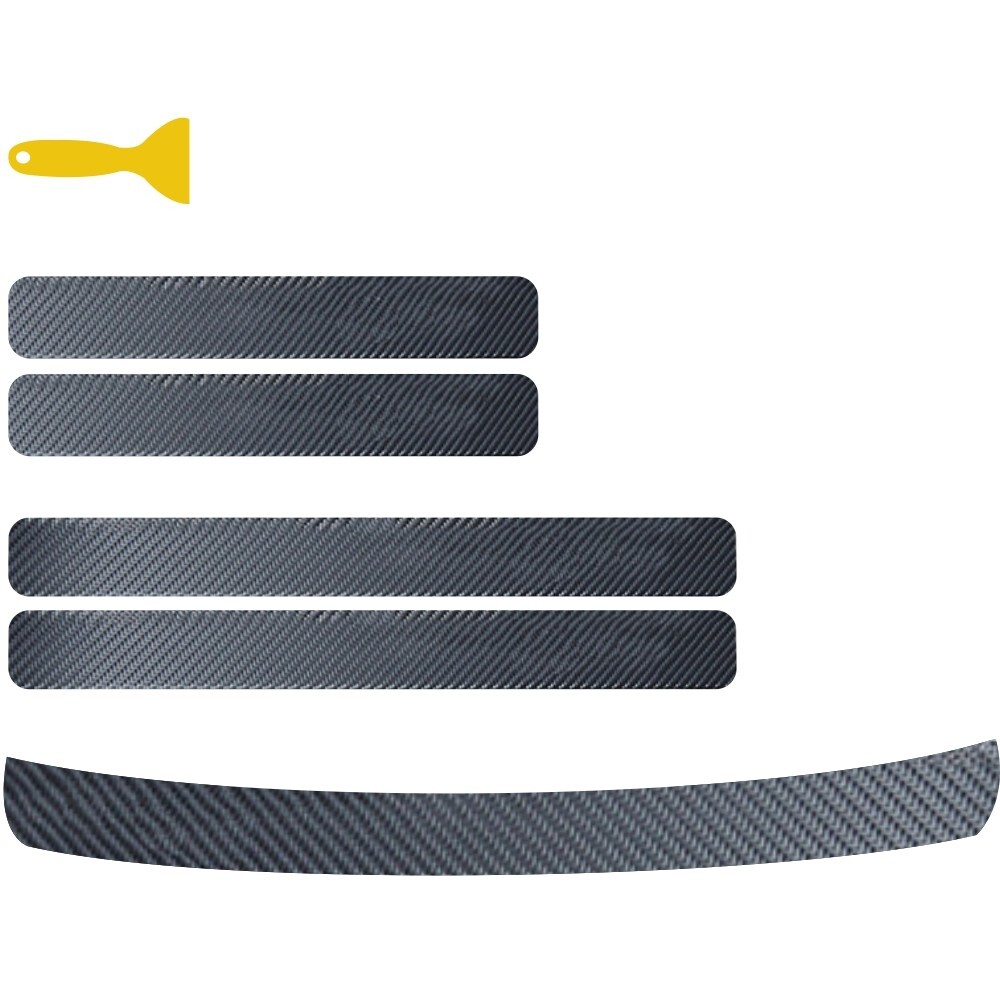 Car Door Plate Sill Scuff Cover Anti Scratch Kick Sticker Protector Carbon Fiber