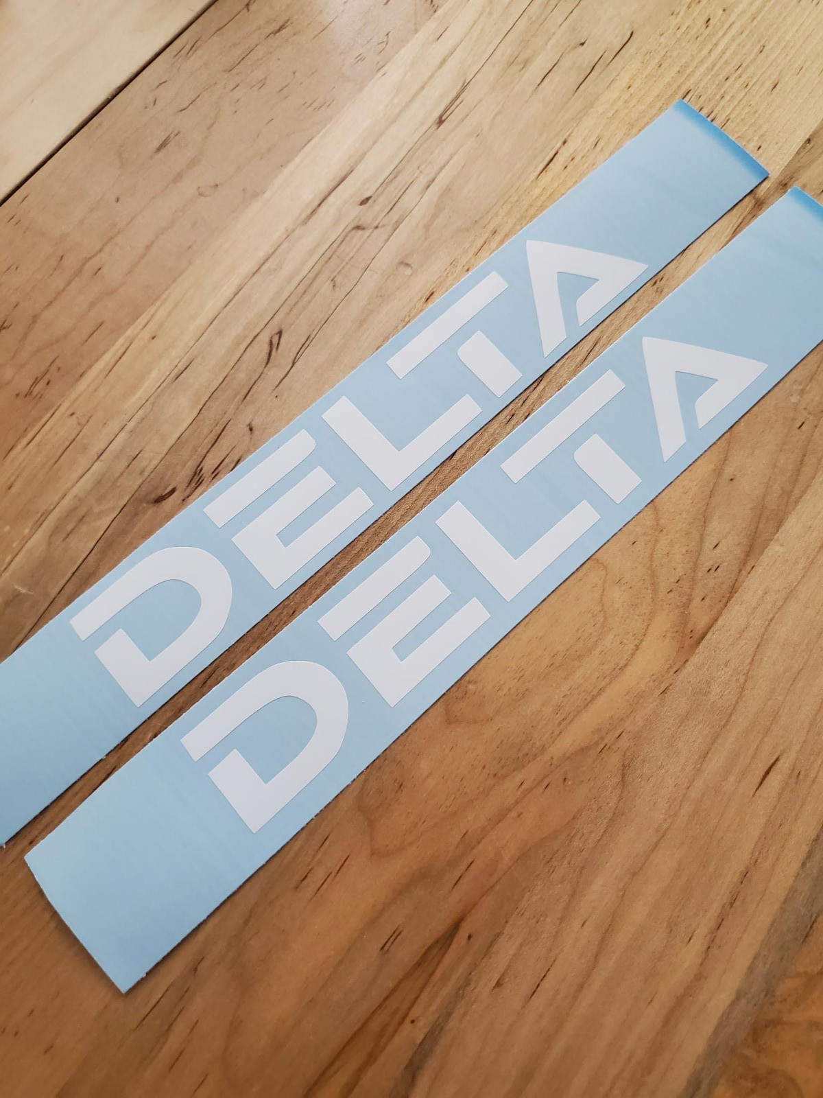 DELTA RV Camper Decals Stickers Gloss WHITE 6″ pair (2) USA