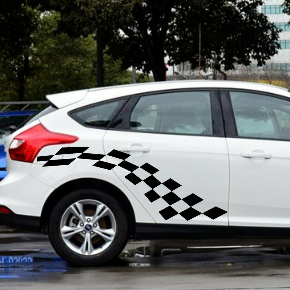 Car Decals Checkered Flags 60” for FOCUS EDGE FIESTA Vinyl Side stickers ZC229