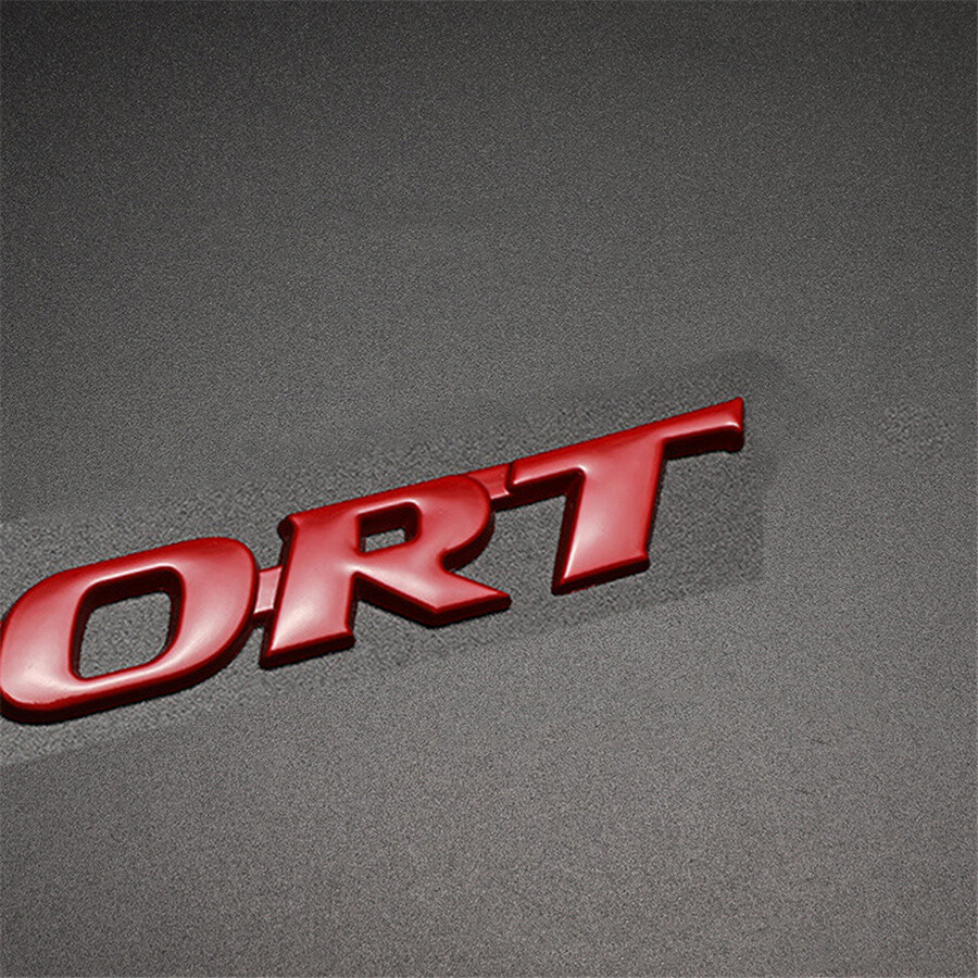 SPORT Logo Racing Car Body Fender Trunk Tailgate Emblem Badge Decor Sticker Red