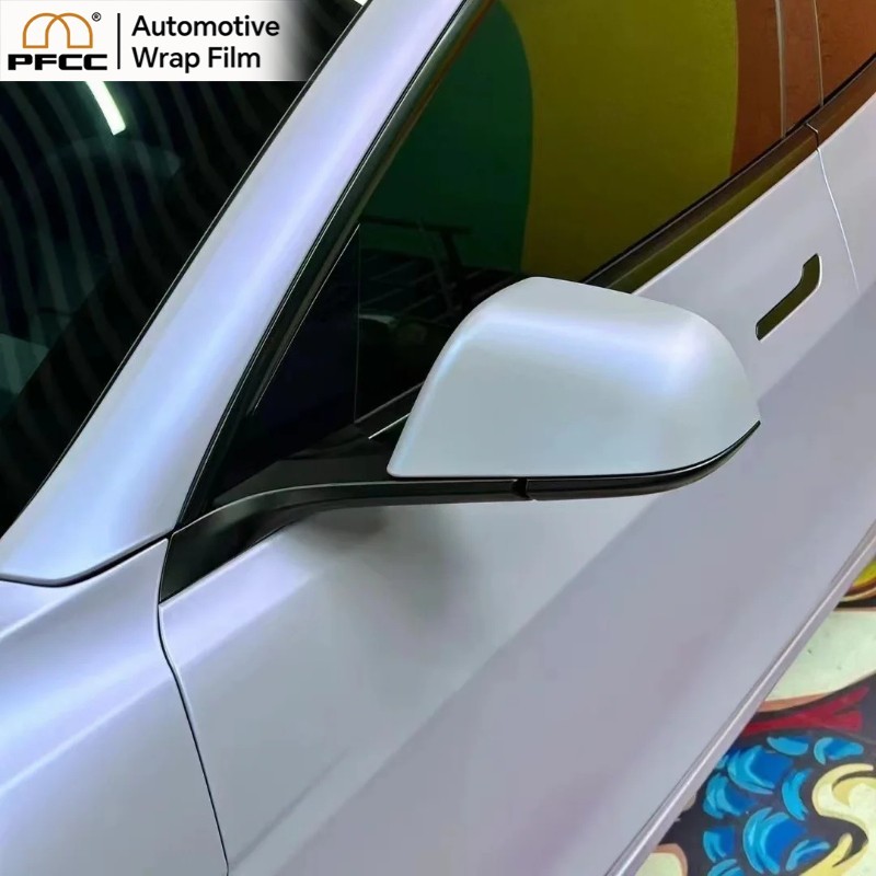 5ft x50ft PET Car Wrap Vinyl Matte Silver Phantom Purple Air Release Bubble Free