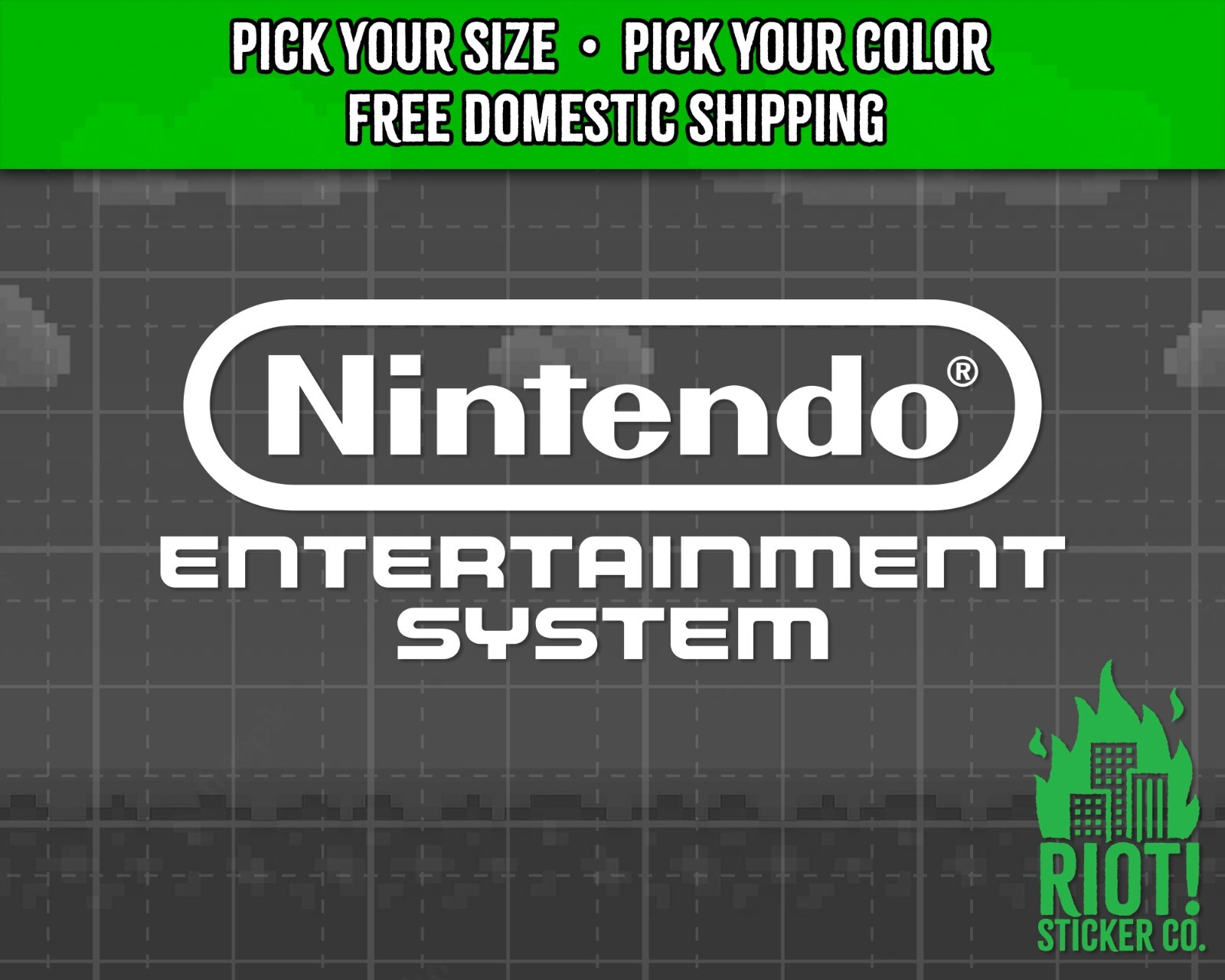Nintendo Entertainment System NES Decal for Car Sticker for Laptop Yeti Window