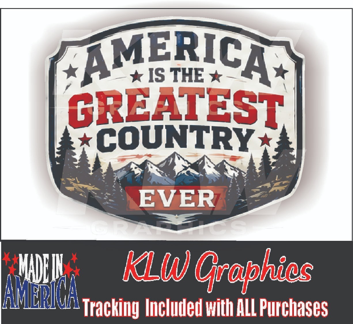 America Greatest Country Ever Decal Sticker Patriotic USA Flag Car Truck Window