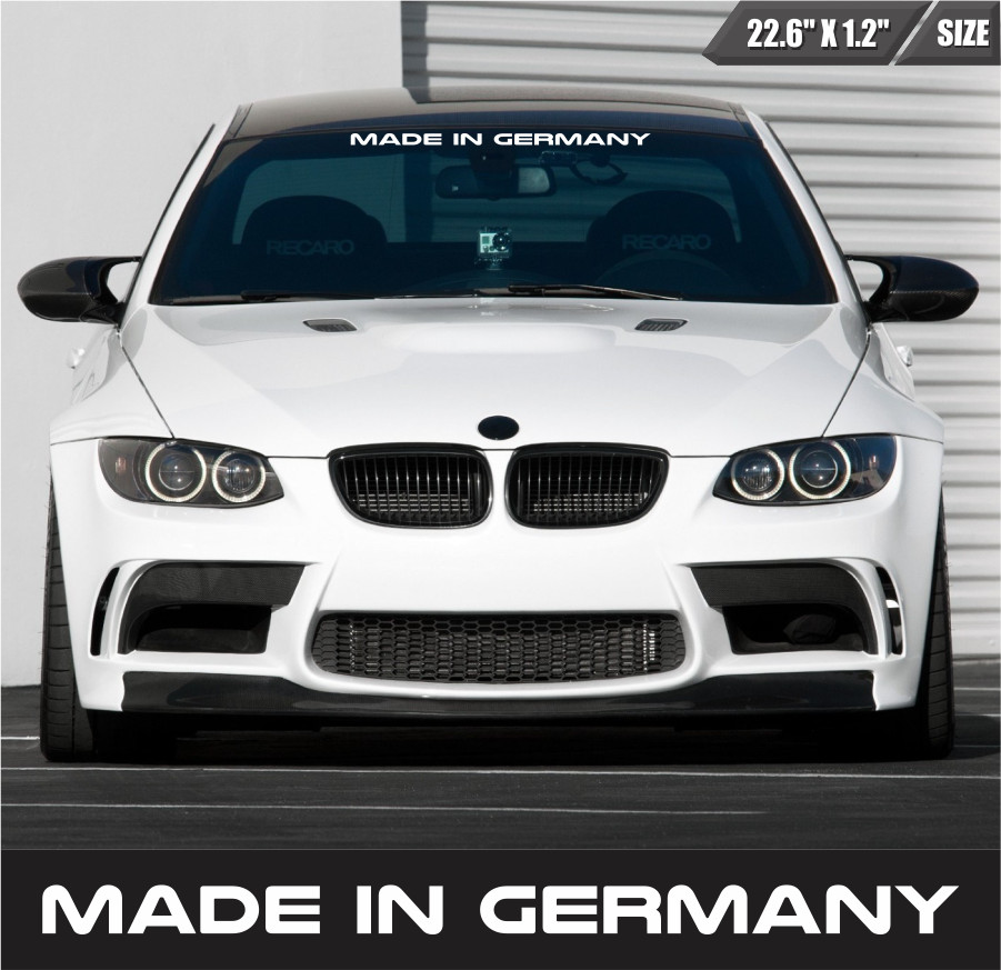 Made In Germany Windshield Sticker Vinyl Car Window Sticker Fits BMW M & Benz