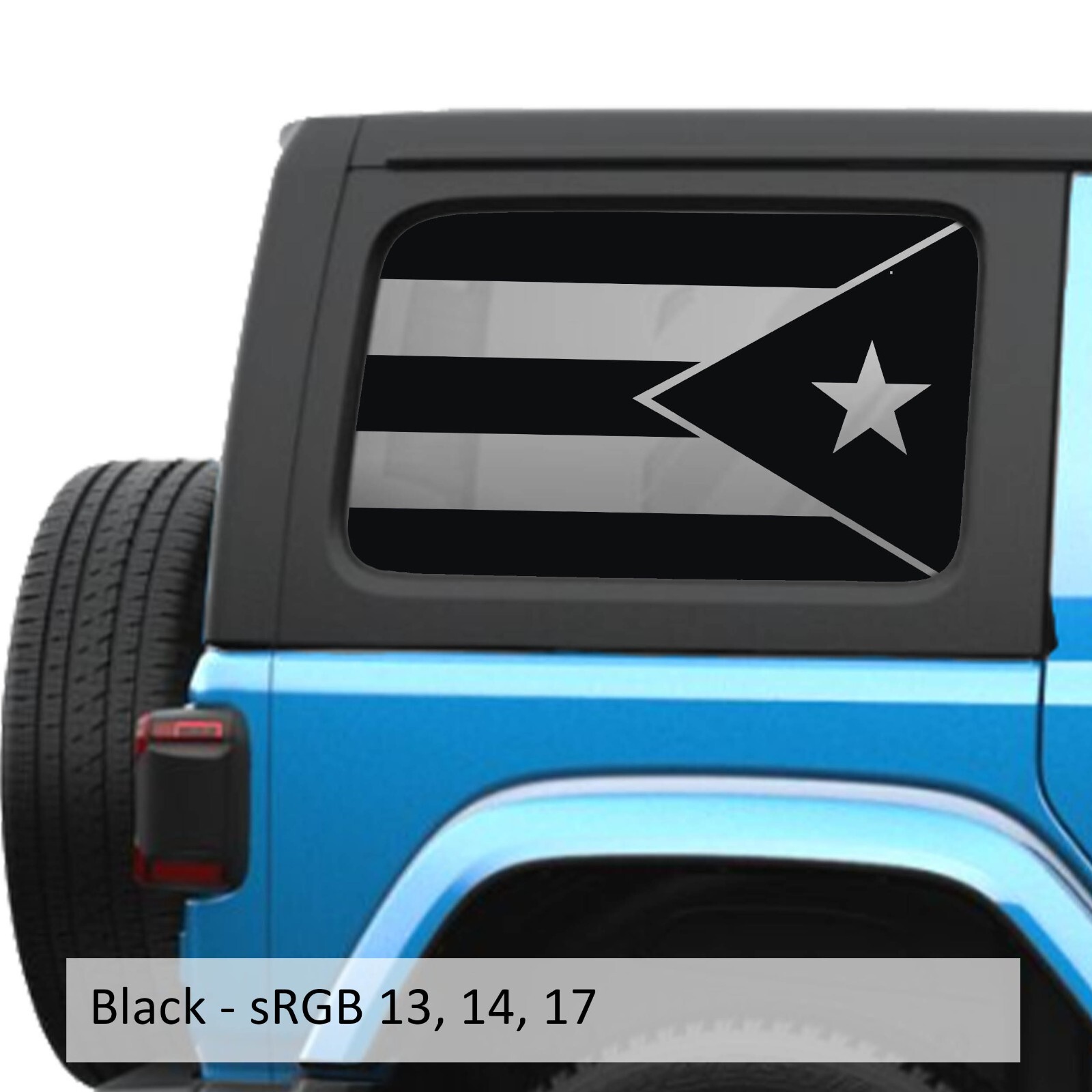 Puerto Rico Flag JLU Hardtop Window Decal Set – Fits Jeep Wrangler JLU ’18+