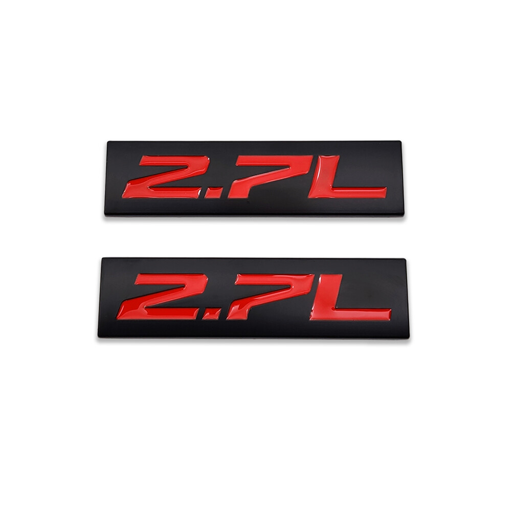 2x Black&Red 1.5-7.3L Emblem Logo Side Badge Metal Sticker V6 Sport Turbo