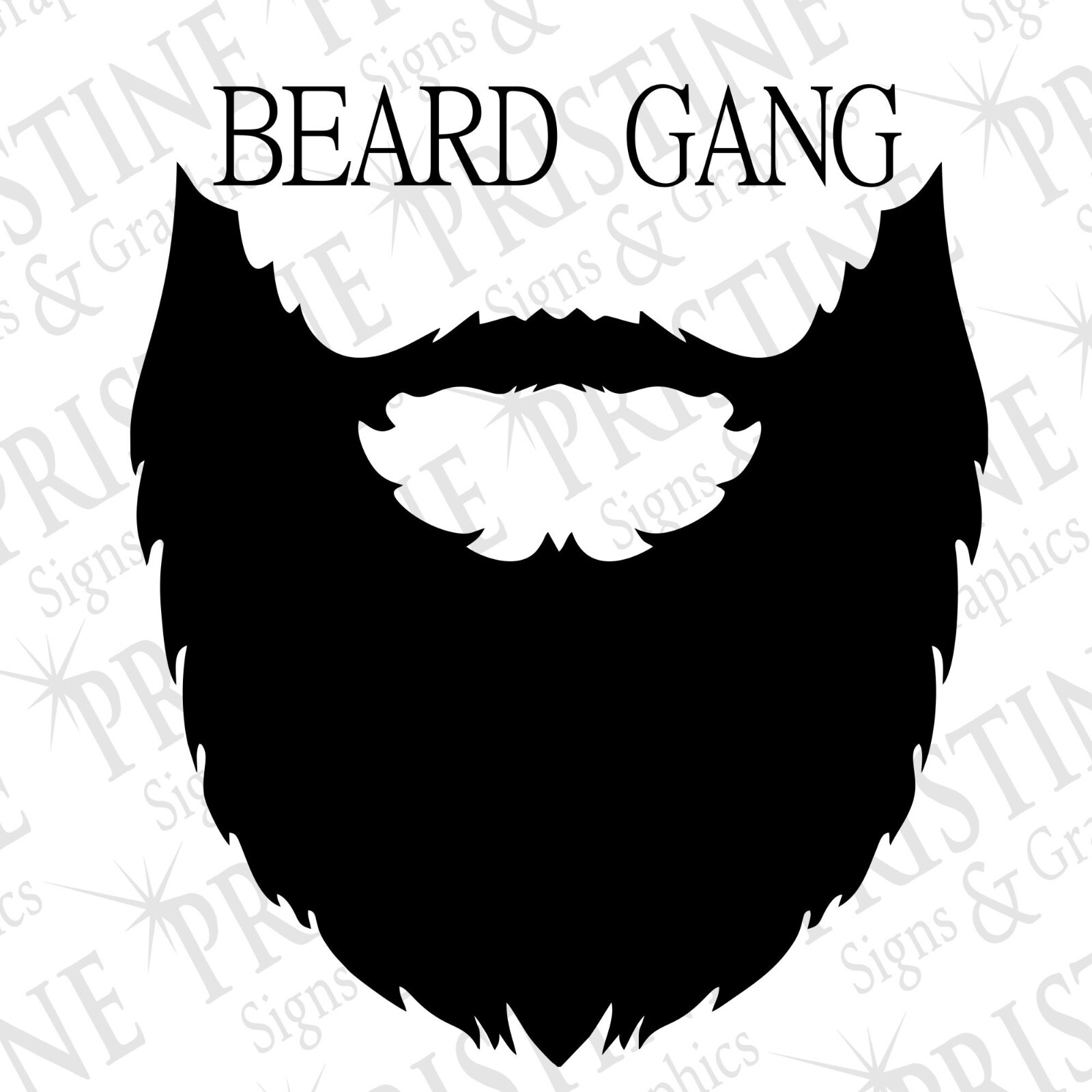 Beard Gang Decal 6″ x 6.5″ Inch by Pristine Signs & Graphics,LLC MADE IN THE USA