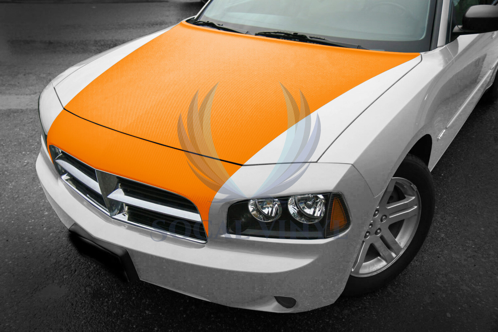 4D Premium Gloss Orange Carbon Fiber Vinyl Wrap Sticker Bubble Free Air Release