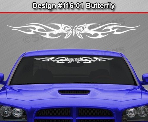 116-01 BUTTERFLY Windshield Decal Window Sticker Vinyl Graphic Butterfly Design