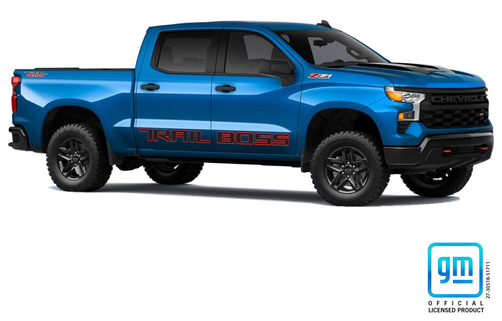 2019 20 21 22 23 24 Chevy Silverado TRAIL BOSS Crew Cab Body Side REDLINE Decal