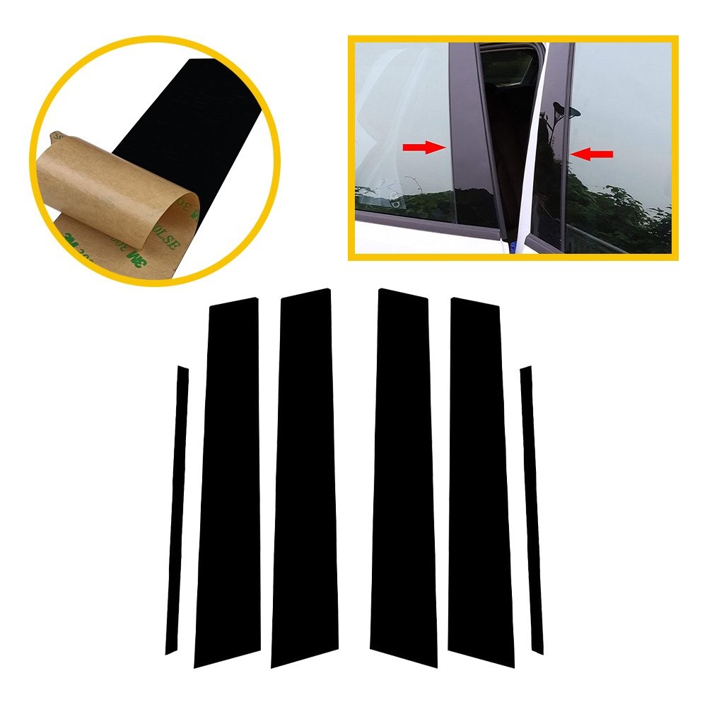 6/12x Pillar Black Posts for Toyota Camry Piano 2012-17 Door Trim Window U Cover