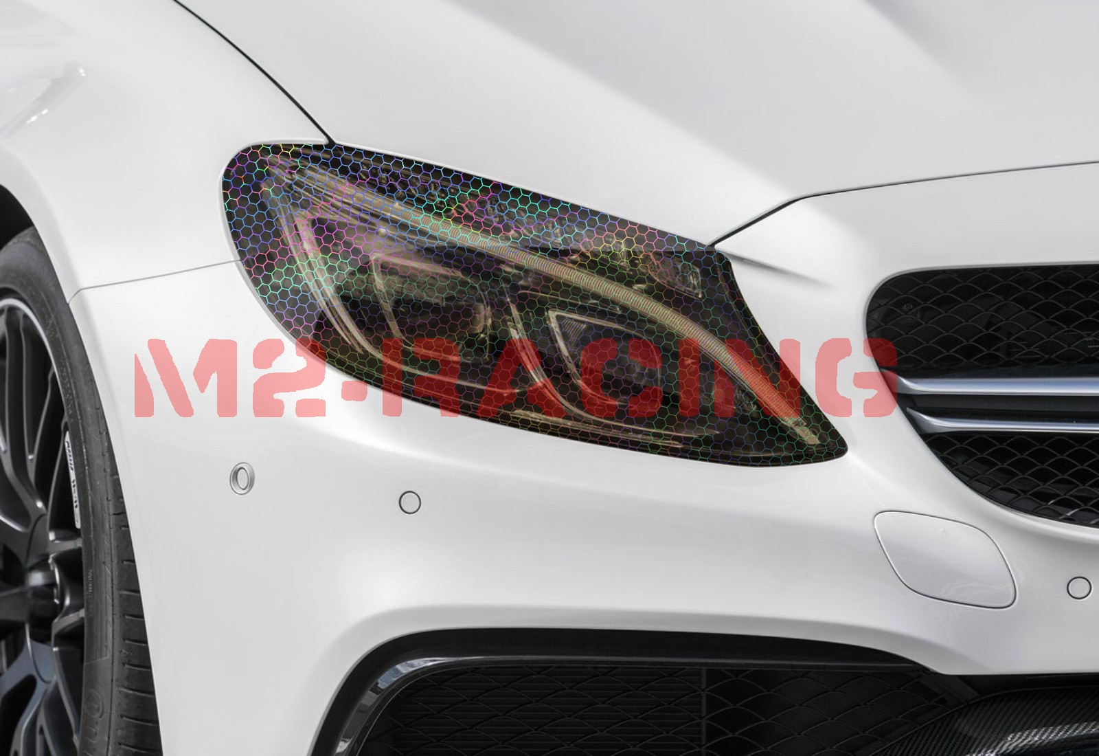 Headlight Hex Holographic Gloss Medium Smoke Taillight Tint Film Fog Sticker DIY