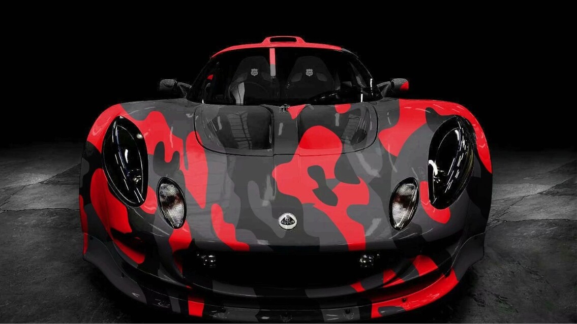 Red Black Gray Camo Camouflage Vinyl Car Wrap Film Sheet +Free Tools(2 feet & up