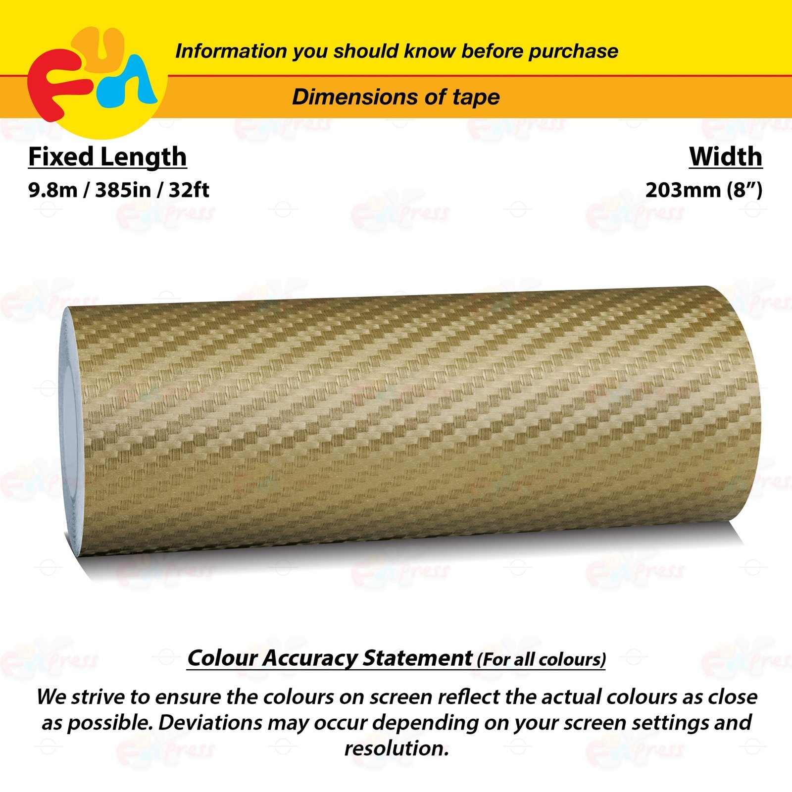 CARBON FIBER DARK GOLD 8″ STRIPE Car Model Motorcycle TAPE Vinyl Sticker 203mm