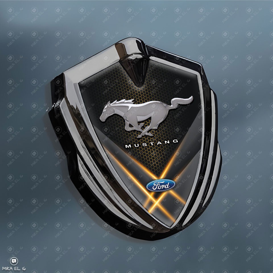 Mustang 3D Metal Shield Emblem Sticker Car for Fender Hood