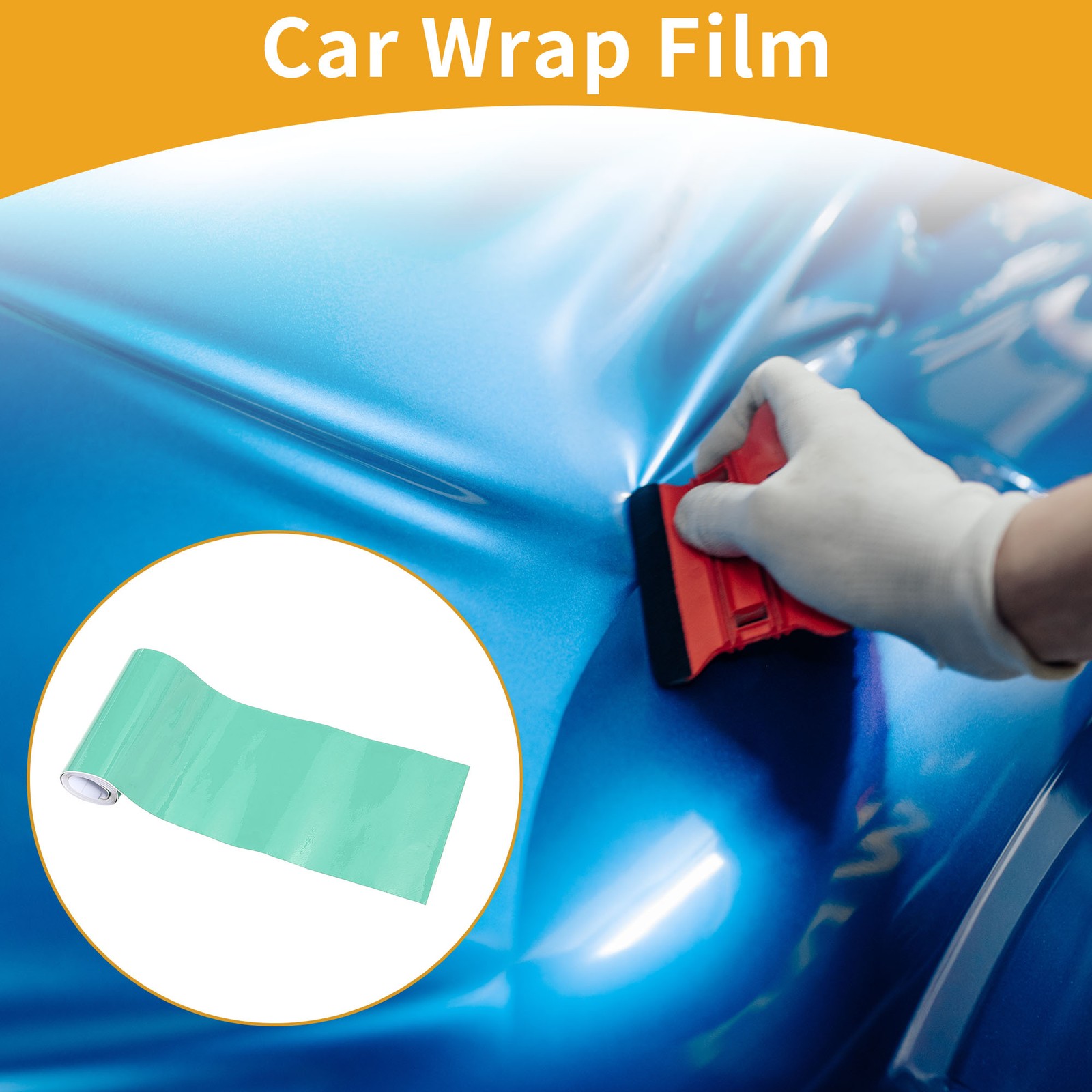 Turquoise Car Wrap Film 10x152cm(0.3ft x 5ft) Vinyl Wrap Cover 1 Pcs