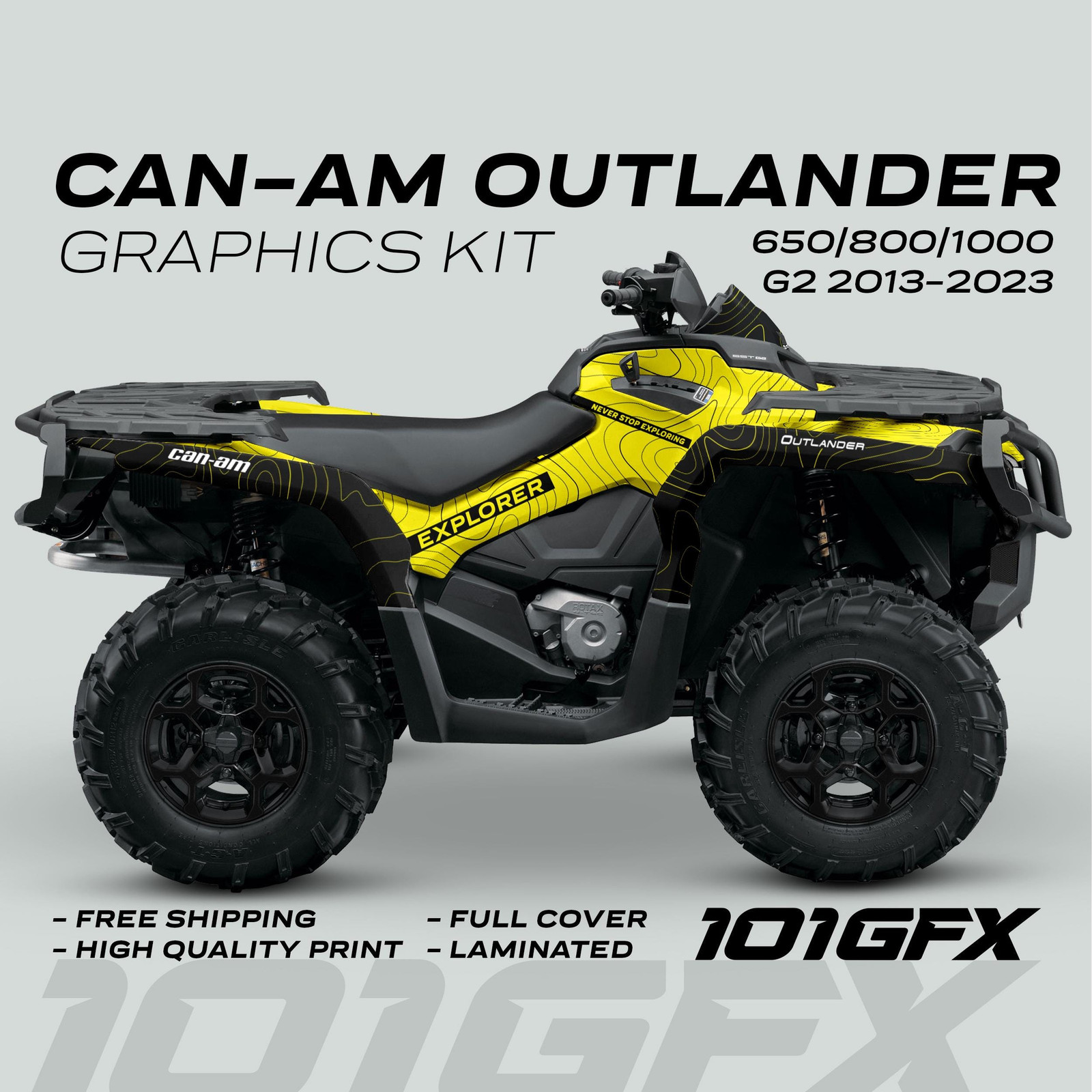 Can-Am OUTLANDER G2 Graphics kit EXPLORER Yellow Black for 650 / 800 / 1000