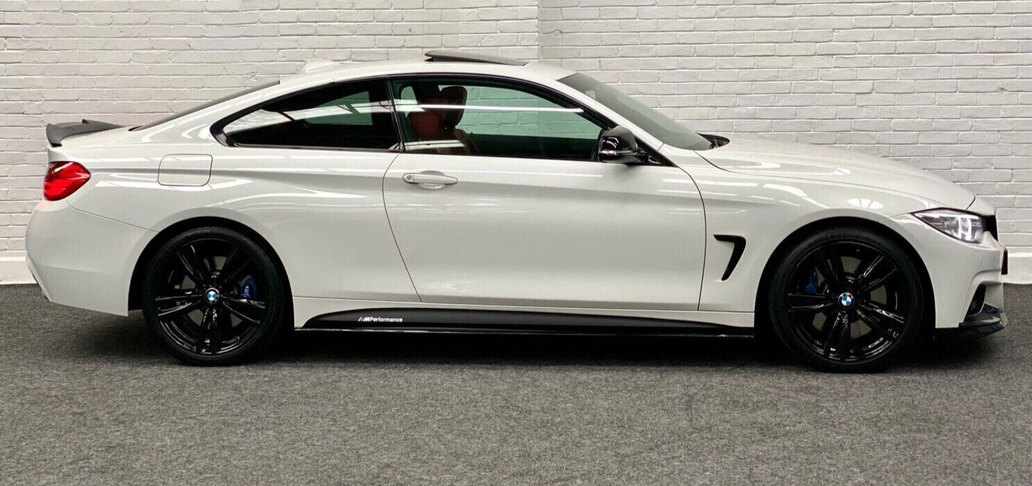 GLOSS BLACK SIDE STICKER SKIRT DECALS FOR BMW 4 SERIES F32 F33 F36 M PERFORMANCE
