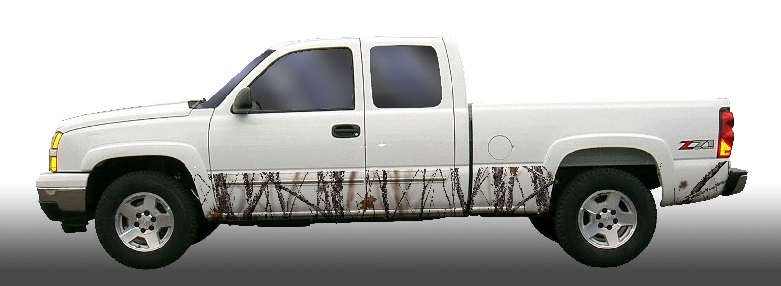 Snow Camo Camouflage Rocker Panel Graphic Decal Wrap Kit Truck SUV