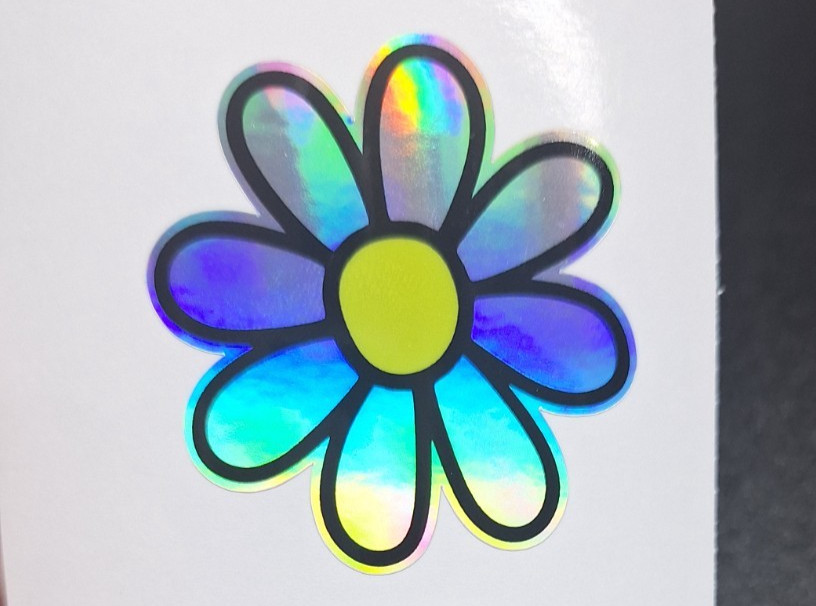 Daisy Holographic Vinyl Decal Car Cell Phone Laptop Daisy Flower Shiny Decal
