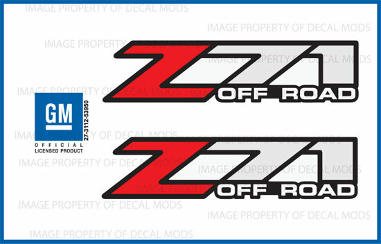 SET OF 2 01 – 06 Chevy Silverado Z71 Off Road decals – F – side 1500 chevrolet