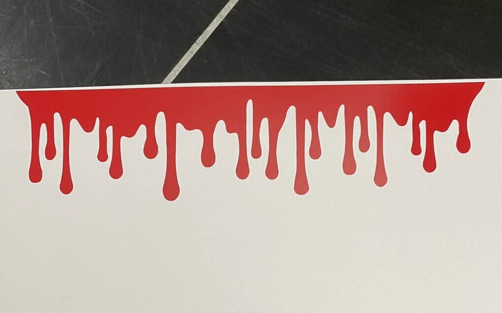 Dripping Blood Vinyl Decal 11″ x 2.7″ Halloween Horror Window Laptop Decor Red
