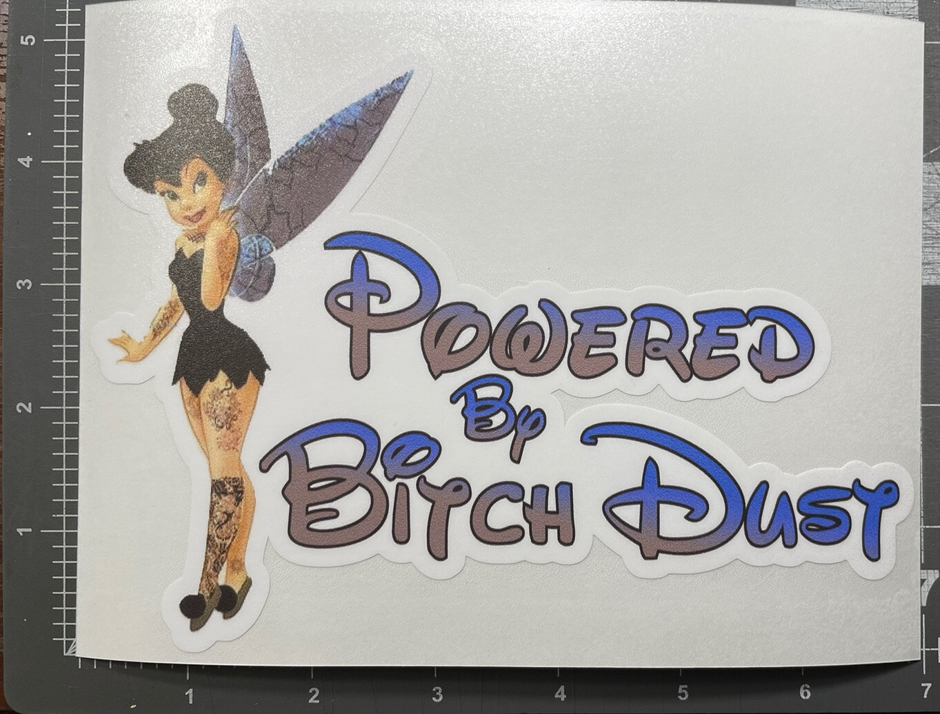 Tinkerbell Powered By BITCH DUST decal sticker Disney Funny Mom Jdm