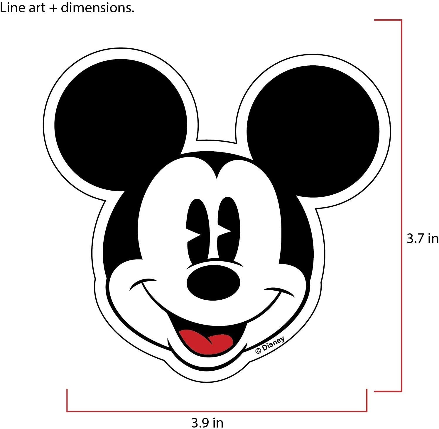 Mickey Mouse Aluminum 3-D Decal – 4″ W x 3-1/2″ H – Flt or Curved Surface OK