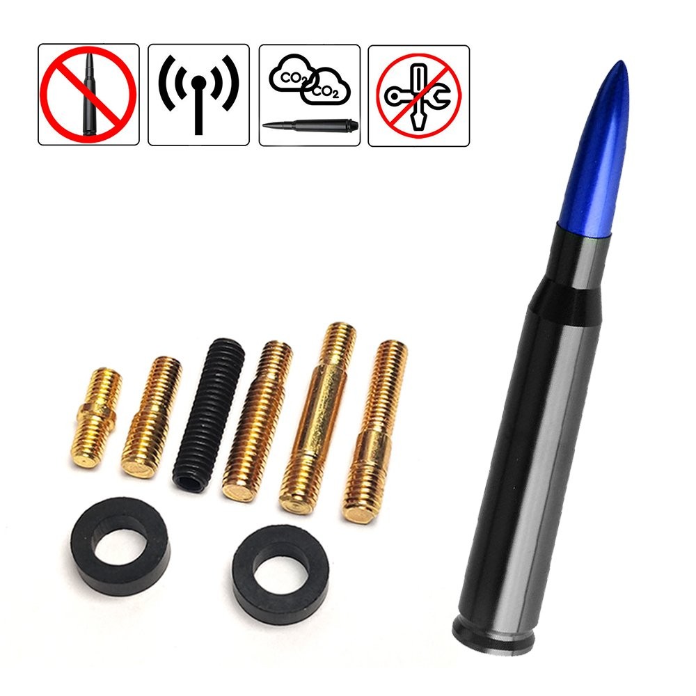 1/2Set CAR BLUE BULLET CAL 50 ANTENNA FIT SILVERADO CHEVY DODGE RAM FORD F150 F2