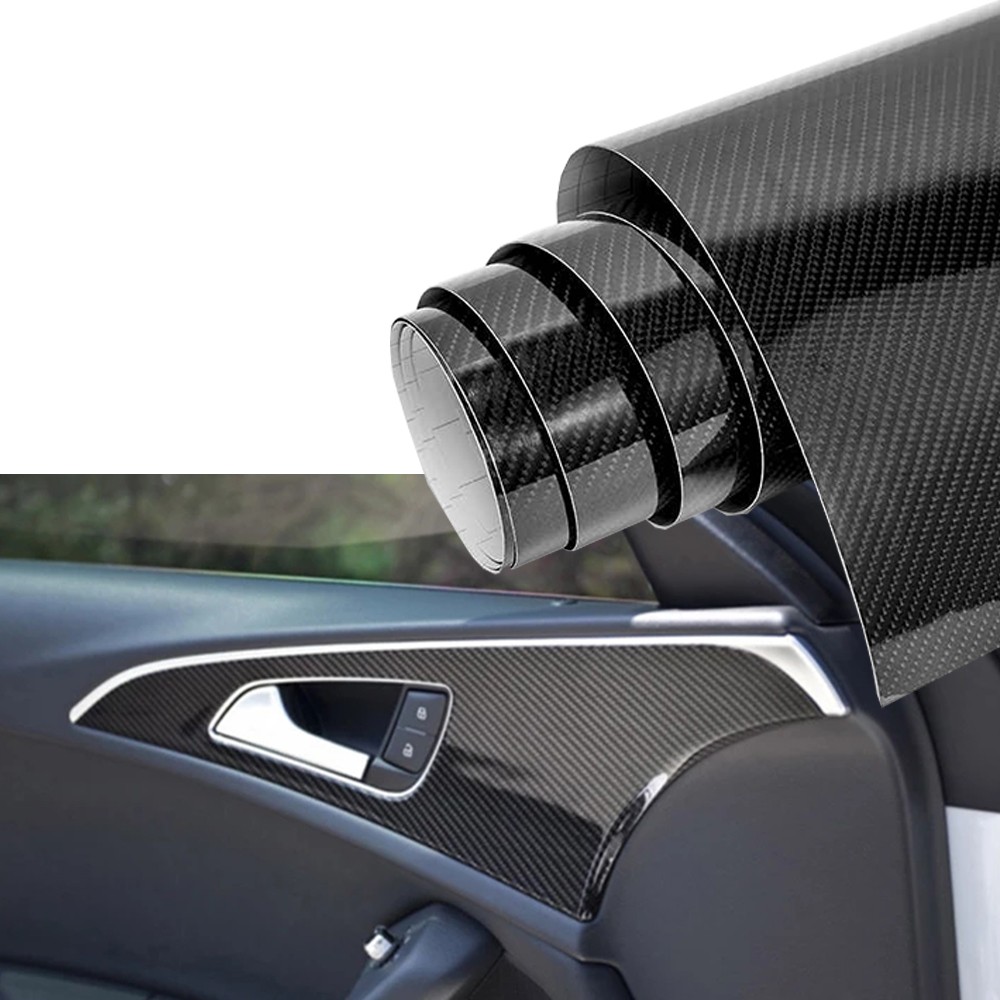 Glossy Carbon Fiber Car Headlight Tail-light Sticker Tint Vinyl Film Deca D