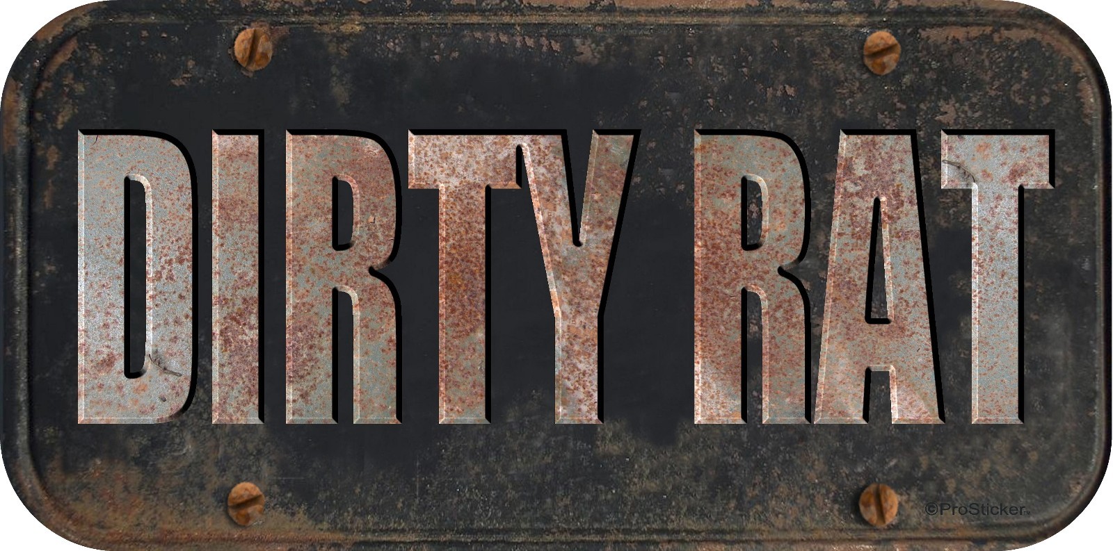ProSticker 746 (One) 4″x 8″ Rat Rod Dirty Rat Decal Sticker Not A License Plate